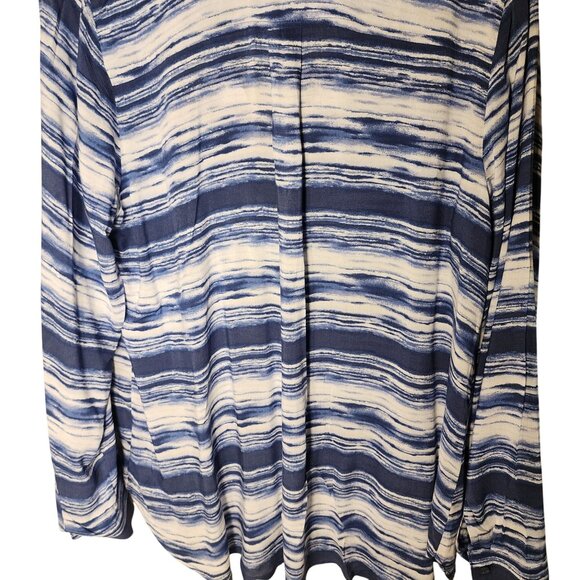 Soft Surroundings Striped Button-Up Long-Sleeve Classic Layering Top Sz. L - Picture 5 of 10